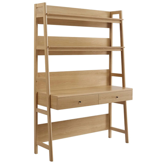 Bixby Office Desk – Modern Tiered Design with Integrated Bookshelf, Full-Extension Drawers & Durable Build
