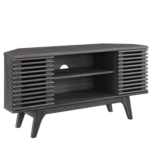 Render 46" Corner TV Stand - Space-Saving Modern TV Console for Compact Living Rooms