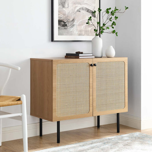 Chaucer Accent Cabinet - Chic Rattan Storage Solution for Living Room, Entryway, or Home Office