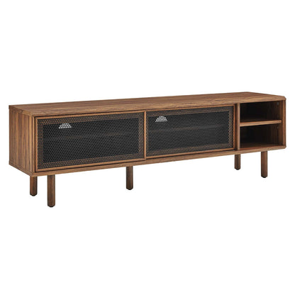 Kurtis 60" Modern TV Stand with Metal Mesh Doors, Spacious Storage, and Cable Management for Chic Living in Charcoal