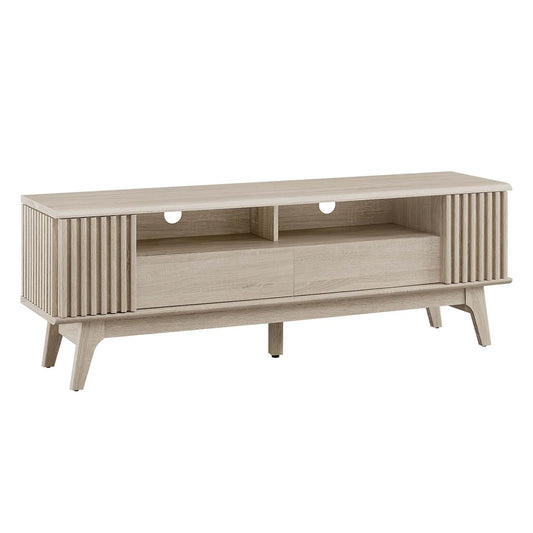 Eudora 60" Modern TV Stand – Elegant Slatted Doors and Ample Storage for Chic Living Spaces