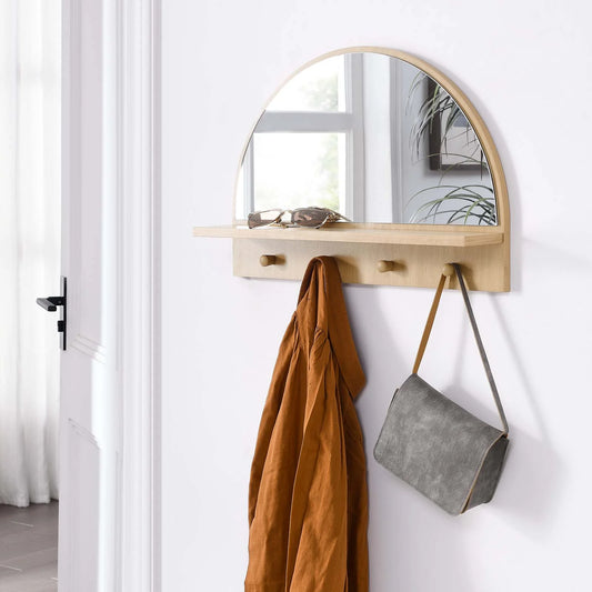 Moonbeam Arched Shelf Hanging Pegs Mirror