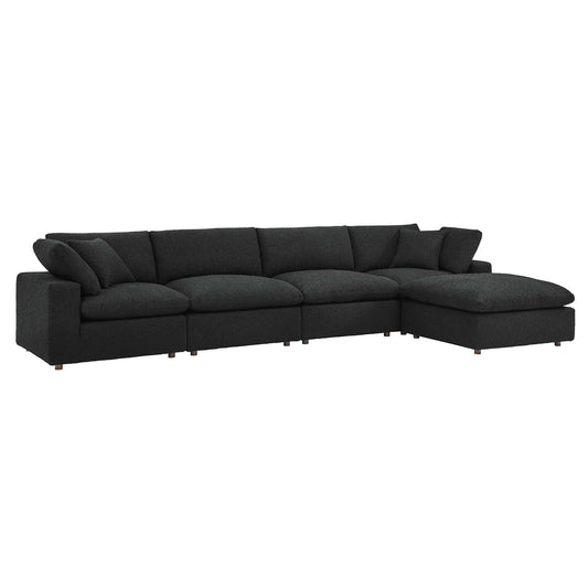 Commix 5-Piece Down Filled Overstuffed Boucle Fabric Sectional Sofa – A Cloud You Can Sink Into