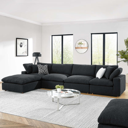 Commix 5-Piece Down Filled Overstuffed Boucle Fabric Sectional Sofa – A Cloud You Can Sink Into