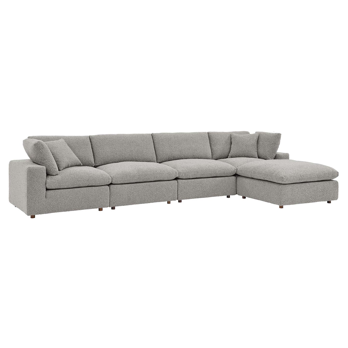 Commix 5-Piece Down Filled Overstuffed Boucle Fabric Sectional Sofa – A Cloud You Can Sink Into