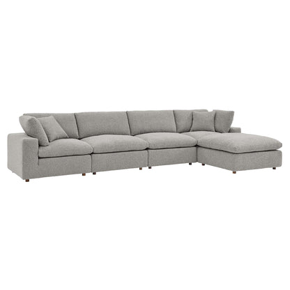 Commix 5-Piece Down Filled Overstuffed Boucle Fabric Sectional Sofa – A Cloud You Can Sink Into