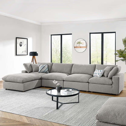 Commix 5-Piece Down Filled Overstuffed Boucle Fabric Sectional Sofa – A Cloud You Can Sink Into
