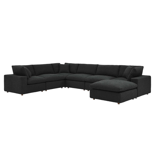 Commix 7-Piece Down Filled Overstuffed Boucle Sectional Sofa – Cloud-Like Comfort Meets Cozy Couture
