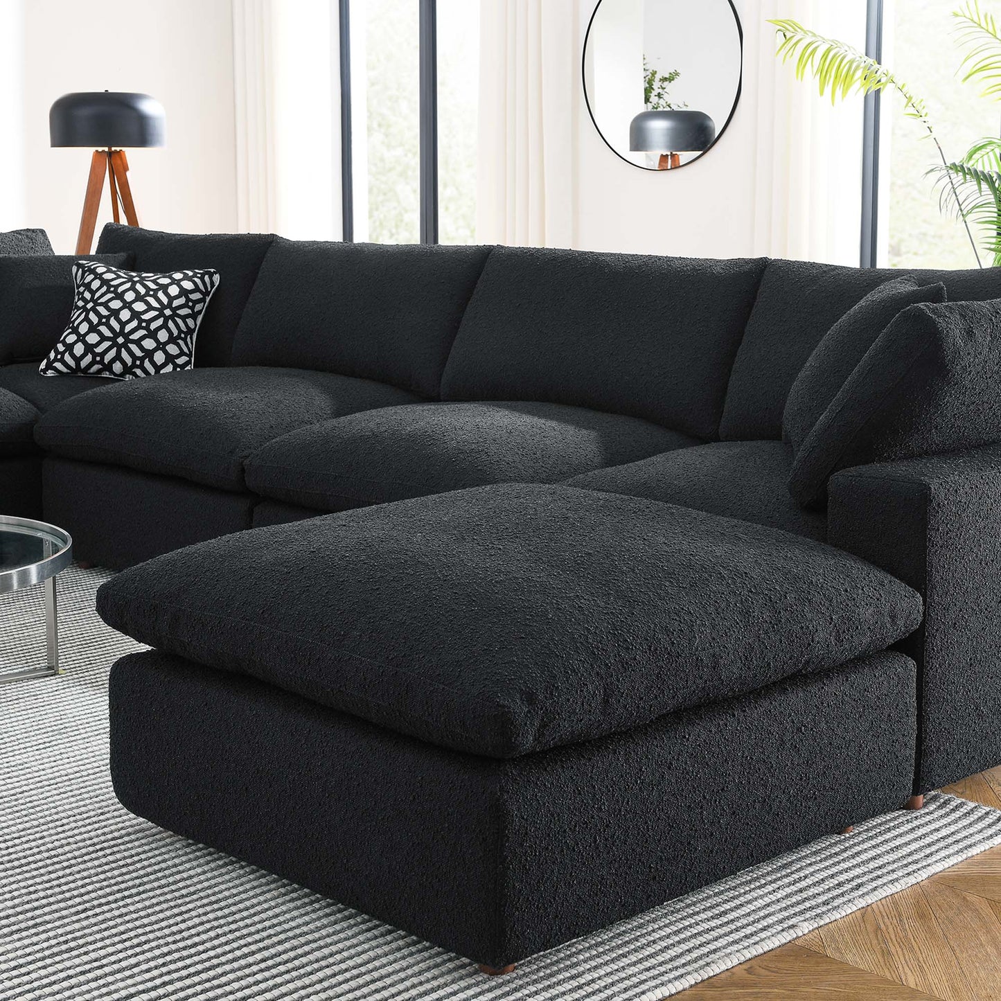 Commix 7-Piece Down Filled Overstuffed Boucle Sectional Sofa – Cloud-Like Comfort Meets Cozy Couture