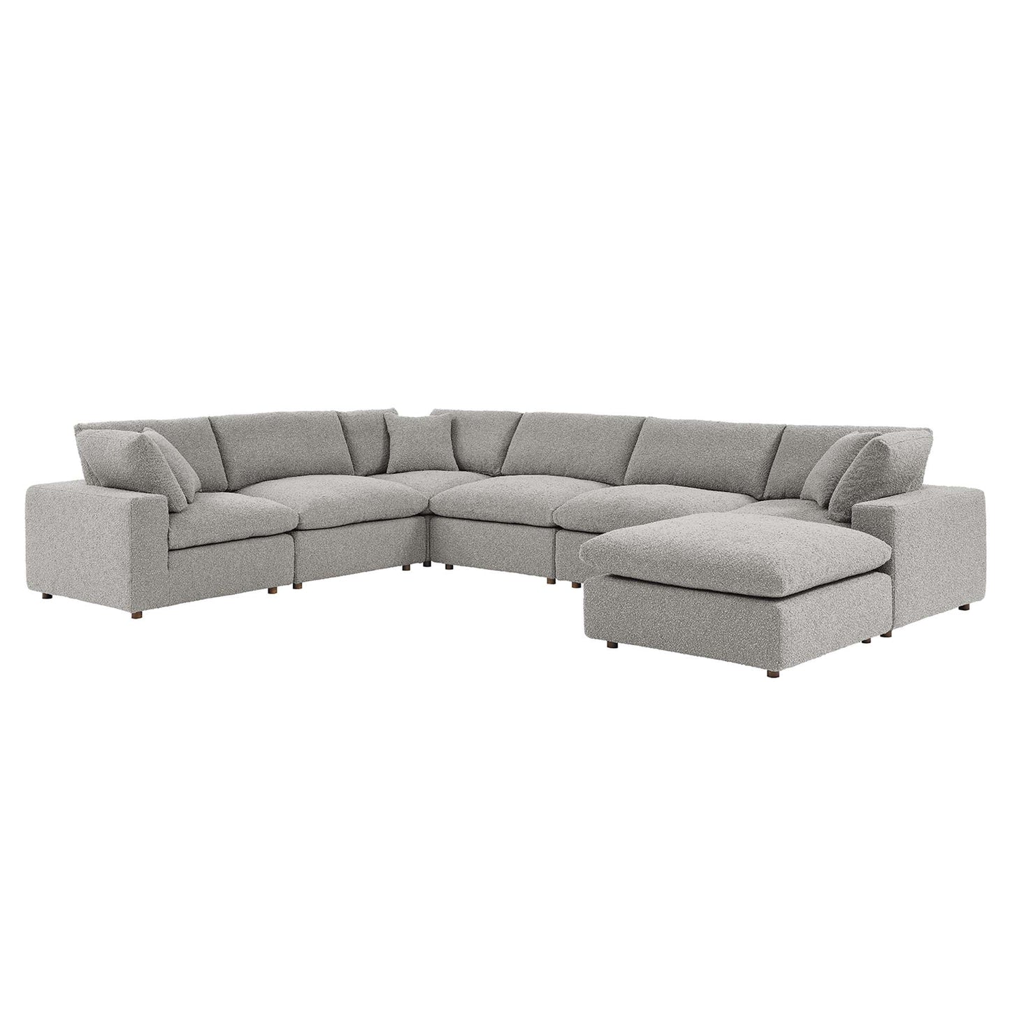 Commix 7-Piece Down Filled Overstuffed Boucle Sectional Sofa – Cloud-Like Comfort Meets Cozy Couture