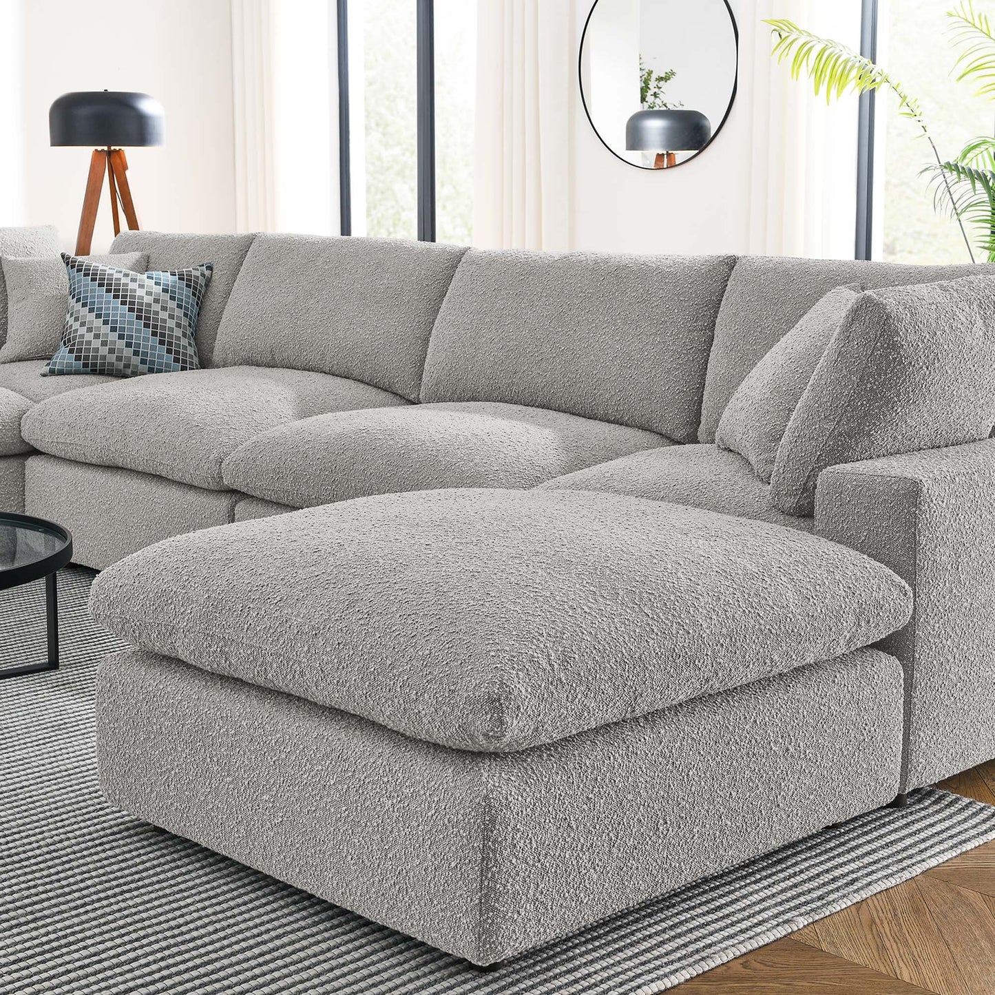 Commix 7-Piece Down Filled Overstuffed Boucle Sectional Sofa – Cloud-Like Comfort Meets Cozy Couture