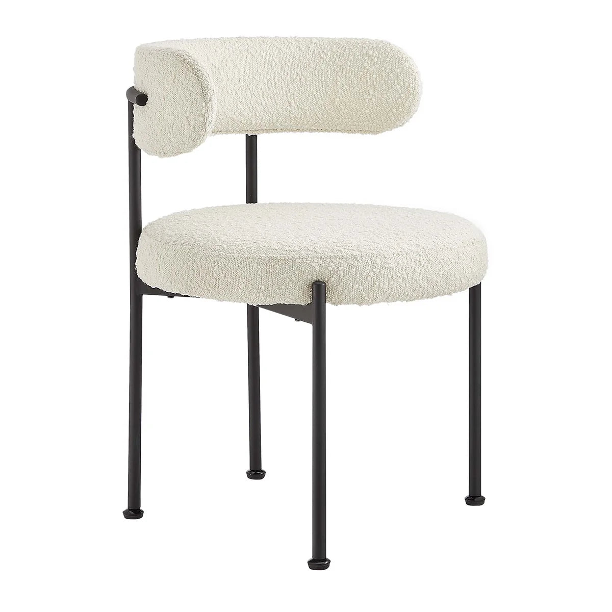 Albie Boucle Fabric Dining Chairs with Metal Base - Set of 2