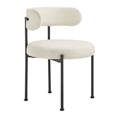 Albie Boucle Fabric Dining Chairs with Metal Base - Set of 2