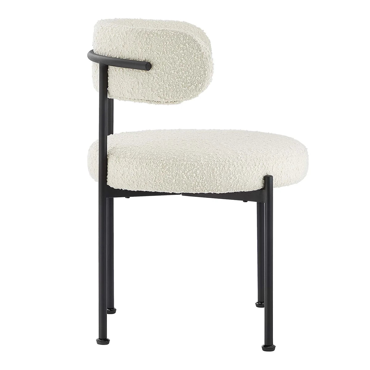 Albie Boucle Fabric Dining Chairs with Metal Base - Set of 2