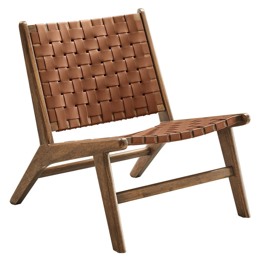 Saoirse Faux Leather Wood Accent Lounge Chair – Modern Elegance and Comfort for Your Living Room