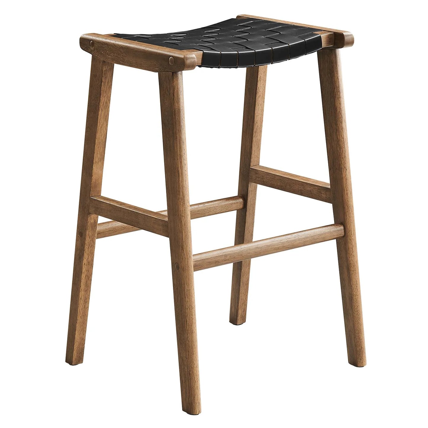 Saoirse Faux Leather Wood Bar Stool - Set of 2