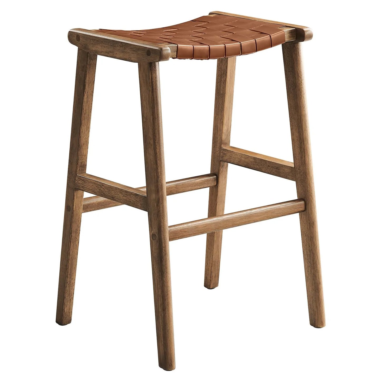 Saoirse Faux Leather Wood Bar Stool - Set of 2