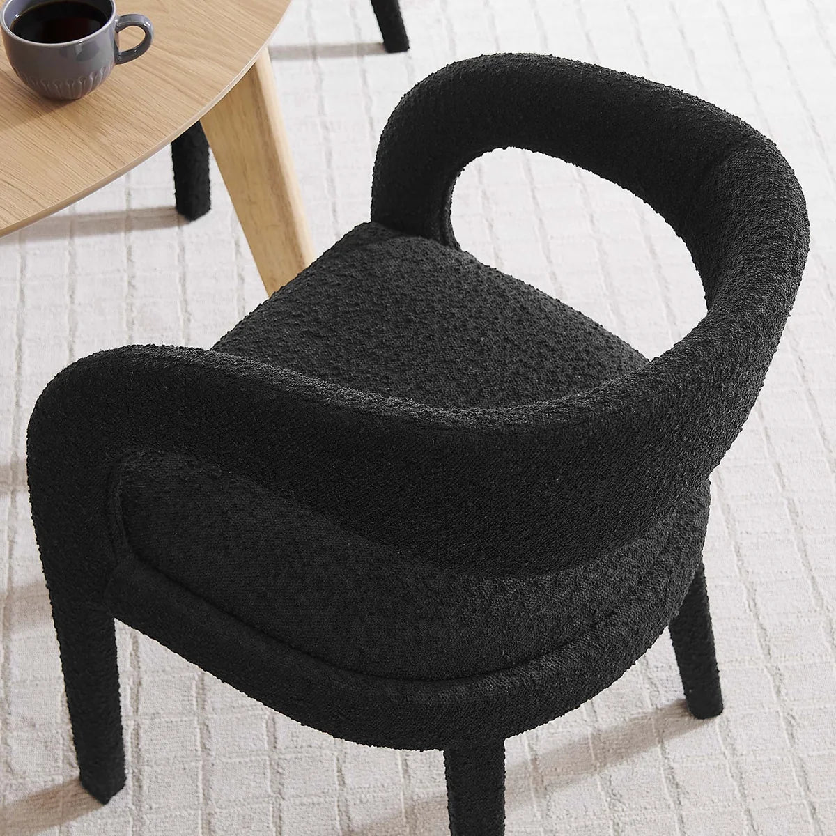 Pinnacle Boucle Upholstered Dining Chairs with Armrests - Set of 2
