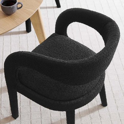 Pinnacle Boucle Upholstered Dining Chairs with Armrests - Set of 2