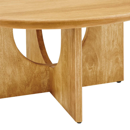 Rivian Round 34" Coffee Table in Oak – Sleek and Modern Accent Piece for Contemporary Living Rooms