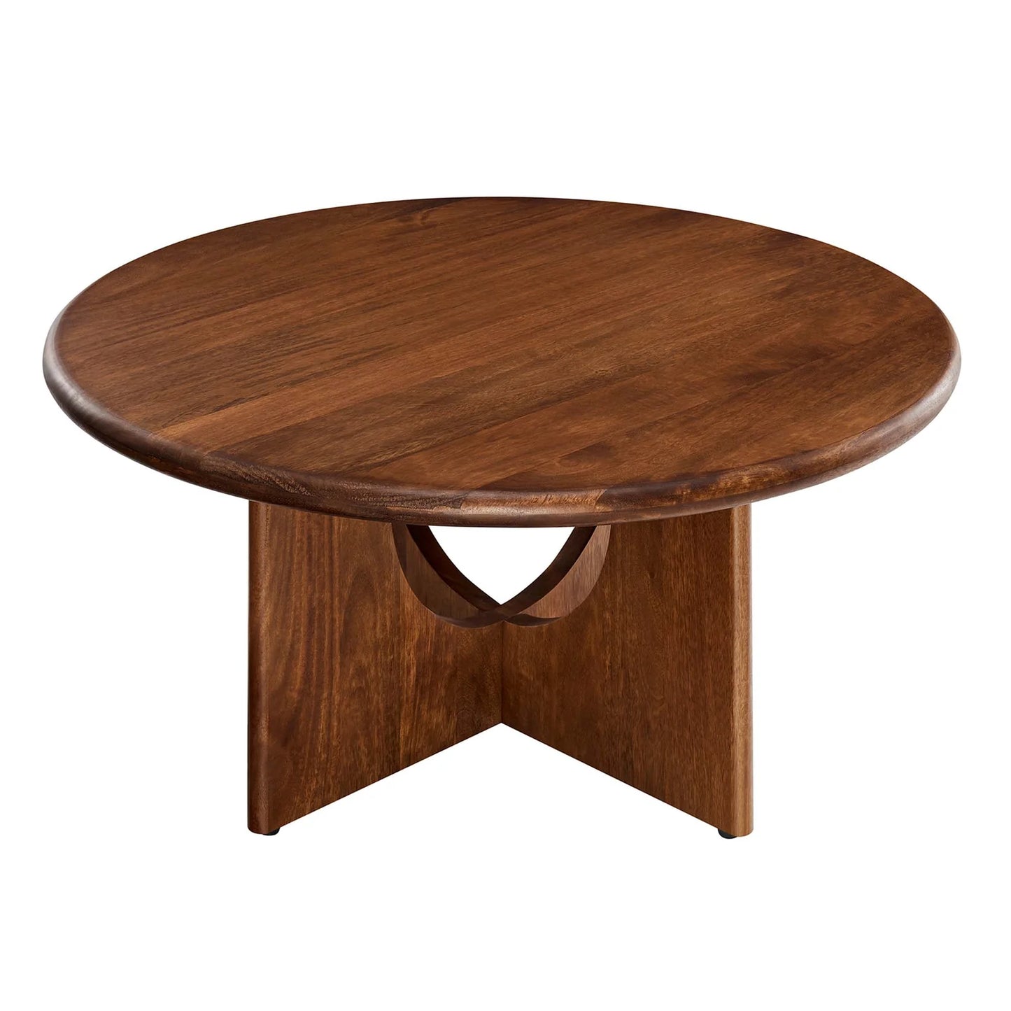 Rivian Round 34" Coffee Table in Oak – Sleek and Modern Accent Piece for Contemporary Living Rooms