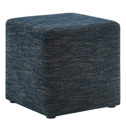 Callum 17" Ottoman with Woven Fabric Dense Foam Padding & Non-Marking Legs – Fully Assembled Modern Furniture Piece