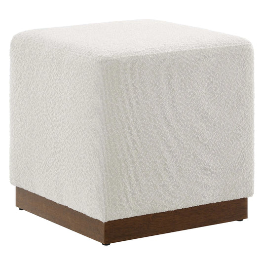 Tilden Elegant Boucle Fabric Ottoman with French Piping and Dense Foam Padding – Stylish and Comfortable Accent Piece for Modern Living Spaces