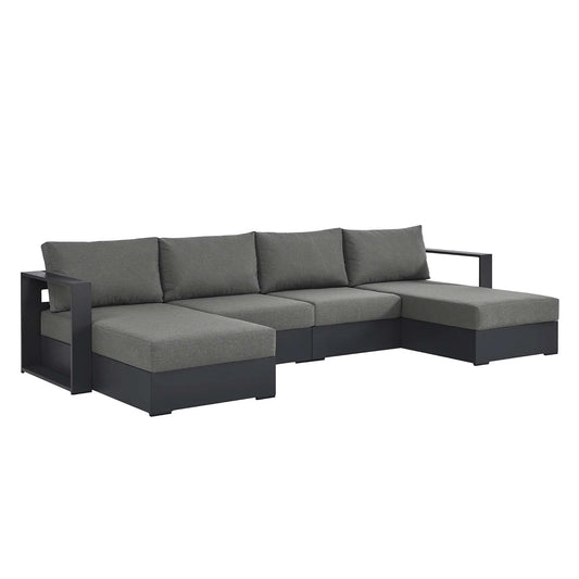 Tahoe 4-Piece Outdoor Patio Powder-Coated Aluminum Sectional Sofa Set – Durable and Stylish Seating for Elegant Outdoor Living