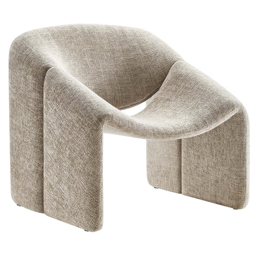 Vivi Chenille Upholstered Barrel Chair – Curved Design with Dense Foam Padding in Basil Green