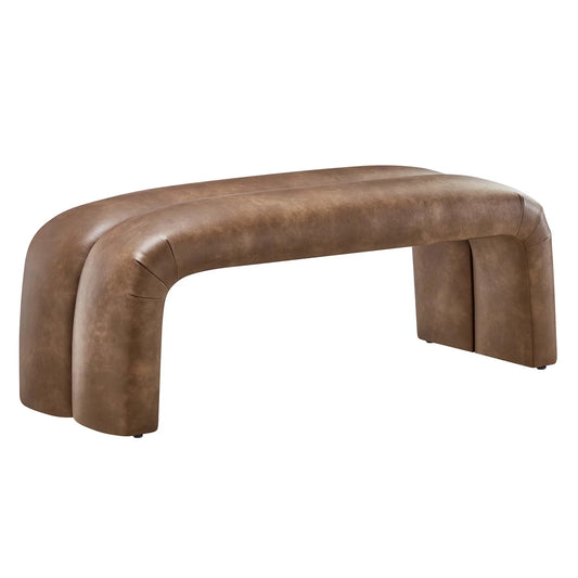 Dax 50.5" Elegant Vegan Leather Bench – Features dense foam padding for comfort and a sturdy solid wood frame combining style and durability for any space.