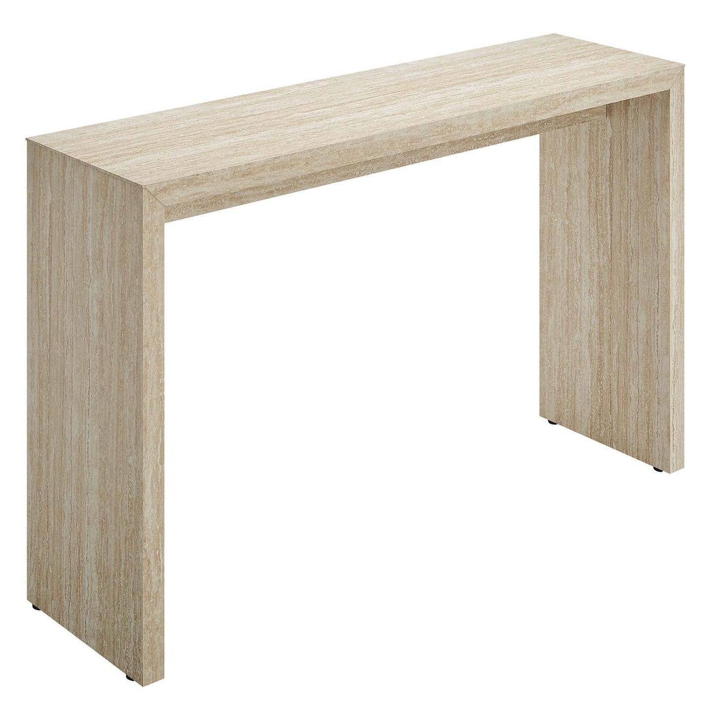 Mirella Faux Travertine Console Table