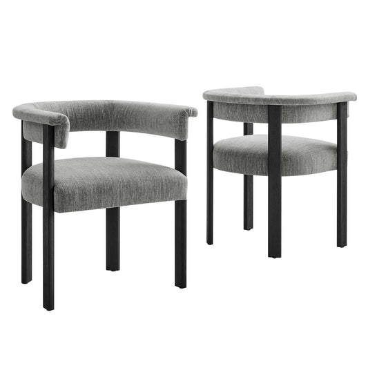 Imogen Barrel Back Dining Chairs – Comfortable foam-padded seats with a modern barrel back design, set of 2.