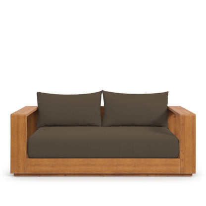 Tahoe Acacia Wood Outdoor Patio Loveseat – Weather-Resistant Acacia Wood Seating