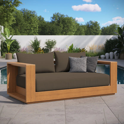 Tahoe Acacia Wood Outdoor Patio Loveseat – Weather-Resistant Acacia Wood Seating