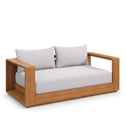 Tahoe Acacia Wood Outdoor Patio Loveseat – Weather-Resistant Acacia Wood Seating