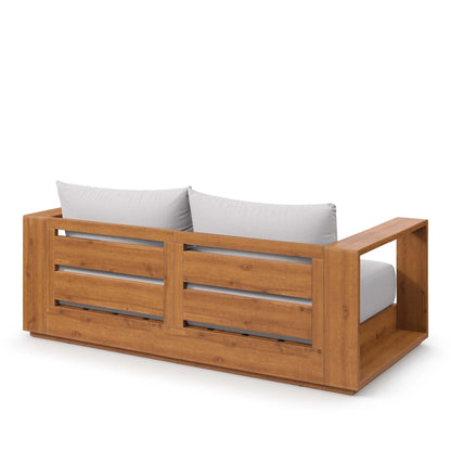 Tahoe Acacia Wood Outdoor Patio Loveseat – Weather-Resistant Acacia Wood Seating