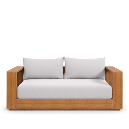 Tahoe Acacia Wood Outdoor Patio Loveseat – Weather-Resistant Acacia Wood Seating