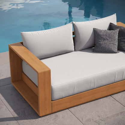 Tahoe Acacia Wood Outdoor Patio Loveseat – Weather-Resistant Acacia Wood Seating