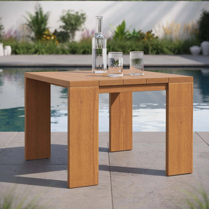 Tahoe Outdoor Patio Acacia Wood Side Table in Natural – Weather-Resistant End Table