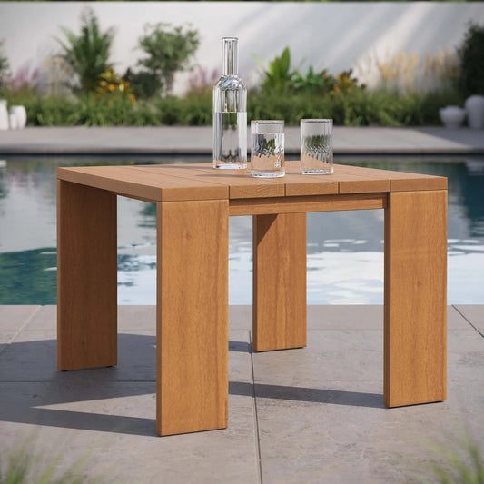Tahoe Outdoor Patio Acacia Wood Side Table in Natural – Weather-Resistant End Table