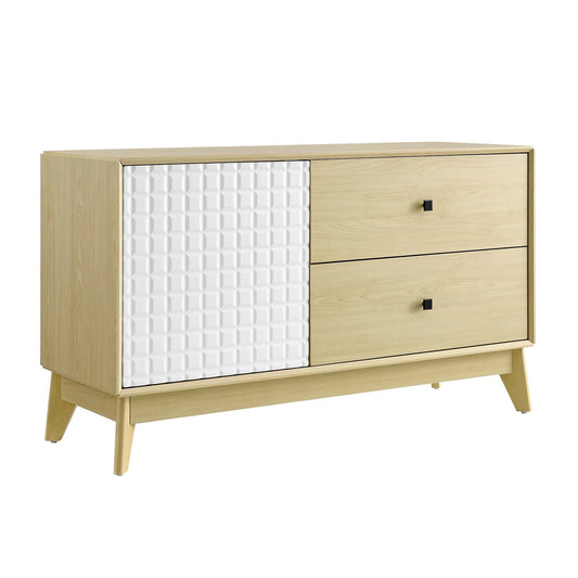 Nectar 43" Wood Grain Accent Cabinet in Natural White – Stylish and Functional Storage Solution for Modern Interiors