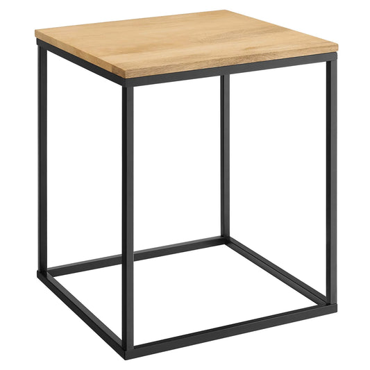 Zora Modern Industrial Side Table with Mango Wood Top – Stylish and Durable Accent for Contemporary Living Spaces