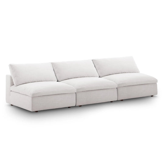 Commix Down Filled Overstuffed 3-Piece Armless Sectional Sofa – Luxurious and Spacious Seating for Modern Living Rooms
