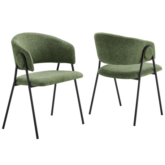Nella Upholstered Heathered Chenille Dining Chairs (Set of 2) – Comfortable and Stylish Seating for Modern Dining Rooms