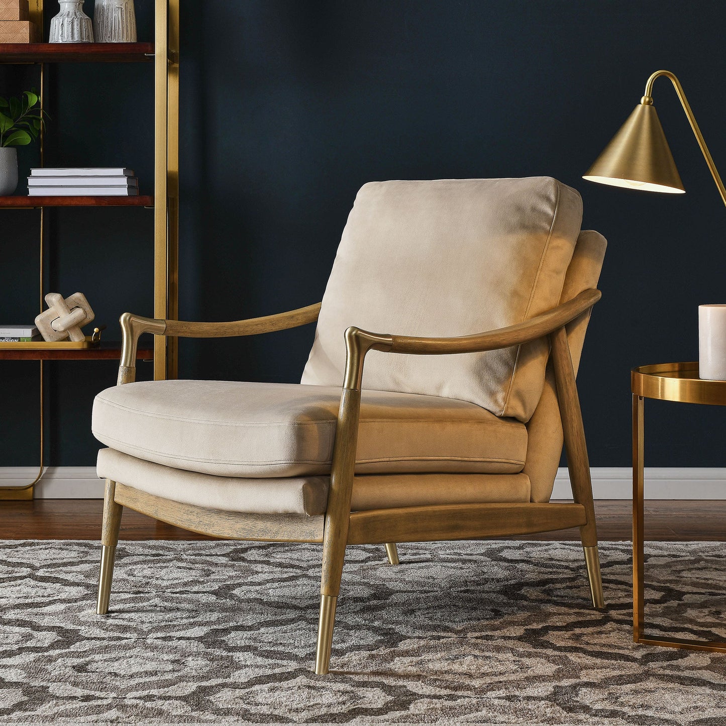 Langford Performance Velvet Accent Armchair – Stylish and Durable Velvet Chair for Modern Living Rooms