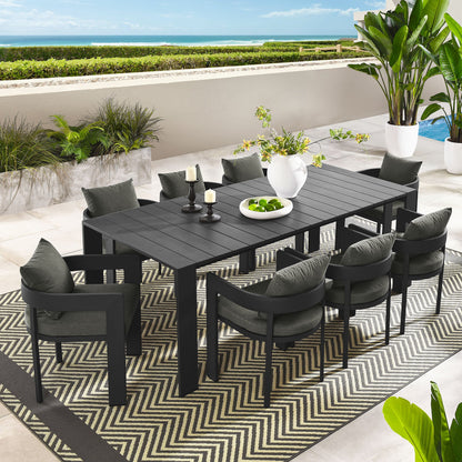 Tahoe 9-Piece Outdoor Patio Dining Set – Modern Aluminum Table and Chairs for Stylish Outdoor Entertaining