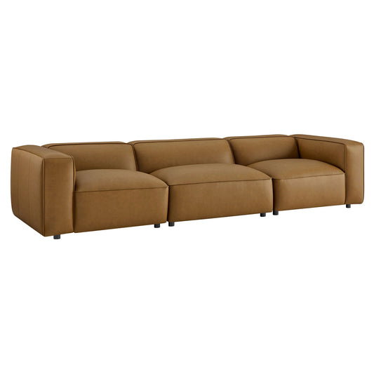 Auren 3-Piece Modular Sofa – Upholstered Vegan Leather Sectional for Modern Living Spaces