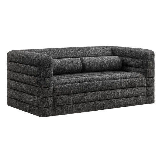 Relle Channel Tufted Loveseat – Boucle Upholstered Sofa for Chic, Modern Living Spaces