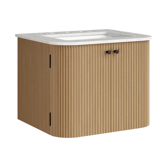 Zia 24" Wall-Mount Bathroom Vanity – Compact Modern Design with Marble Sink