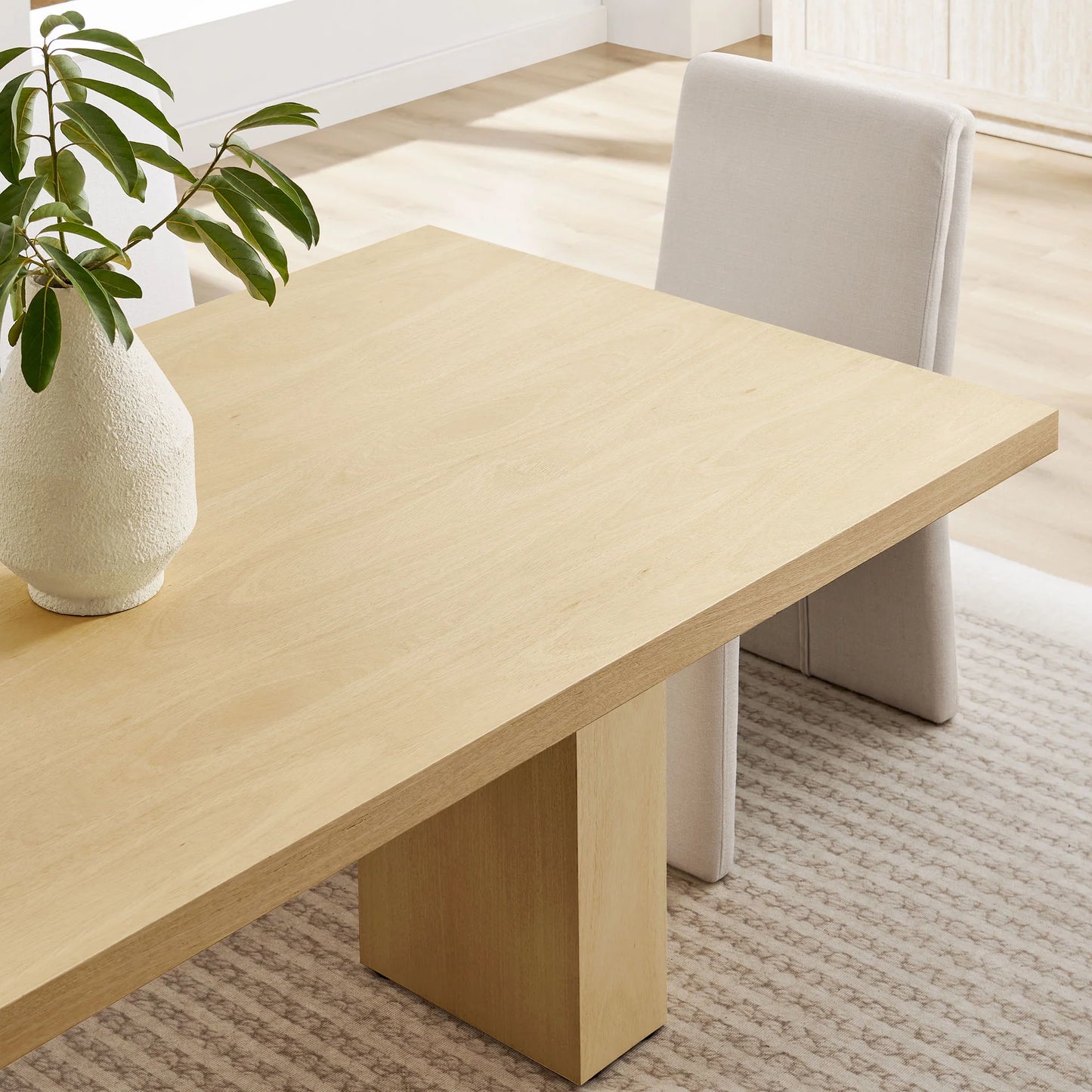 Piston 82" Rectangular Wood Dining Table in Natural – Elegant and Spacious Dining Table for Modern Homes